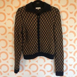 Opening Ceremony Merino Wool gold & navy cardigan